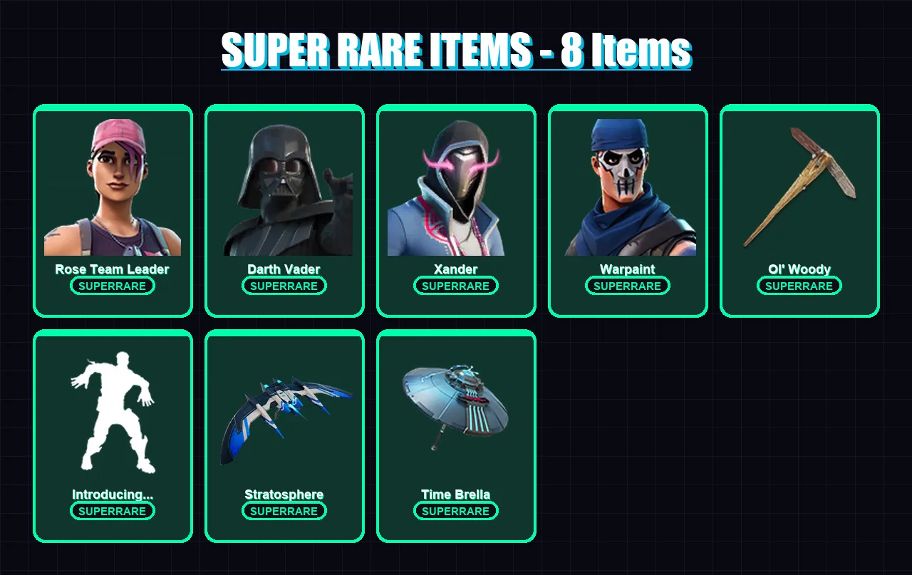 [PC/XBOX] | Rose Team Leader | Darth Vader | Xander | Warpaint | Menace | 216 skin | 253 pickaxe | 168 emote | 186 glider | Lv3661 — Fortnite account