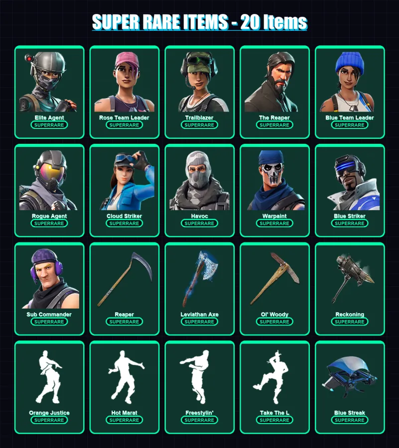 [PC/XBOX] | Elite Agent | Rose Team Leader | Trailblazer | The Reaper | Blue Team Leader | 136 skin | 114 pickaxe | 116 emote | 116 glider | Lv1442