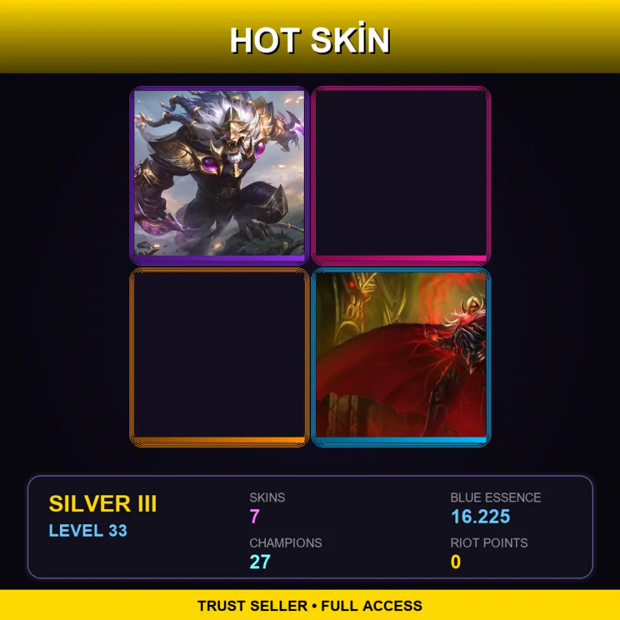 EUW | Lv33 | Silver III | 7 Skin | 27 Champ