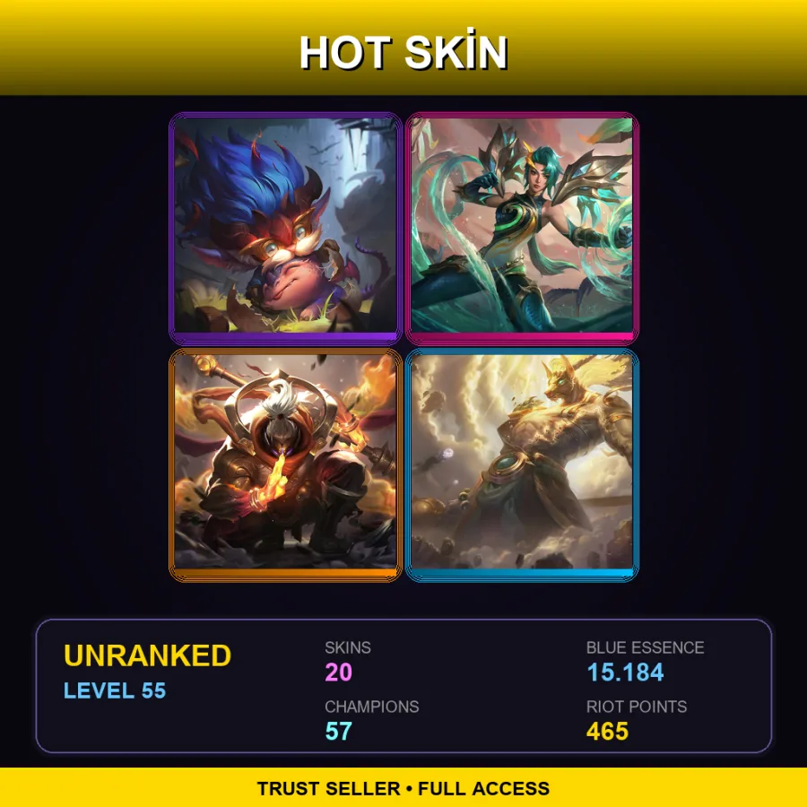 LAS | Lv55 | Unranked | 20 Skin | 57 Champ