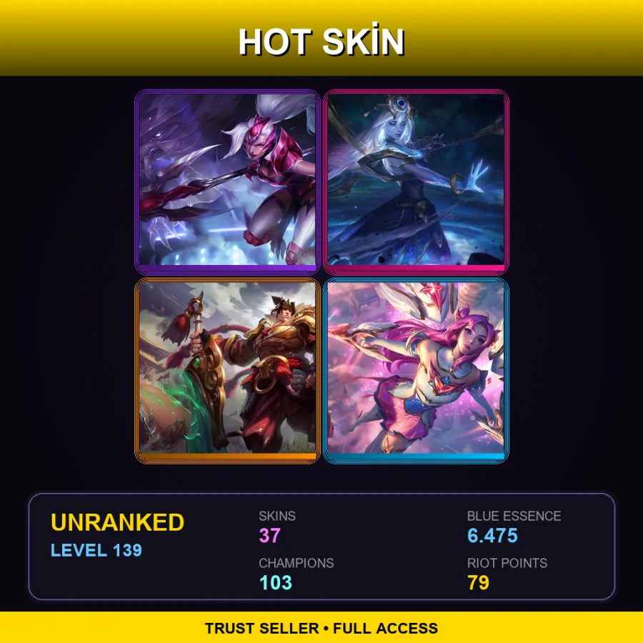 NA | Lv139 | Unranked | 37 Skin | 103 Champ — Unranked / Smurf League of Legends