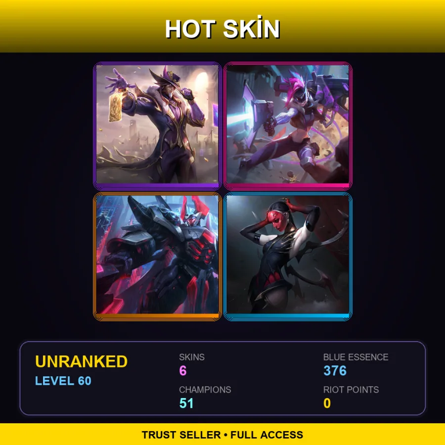 LAN | Lv60 | Unranked | 6 Skin | 51 Champ — Arcane Brawler Vi