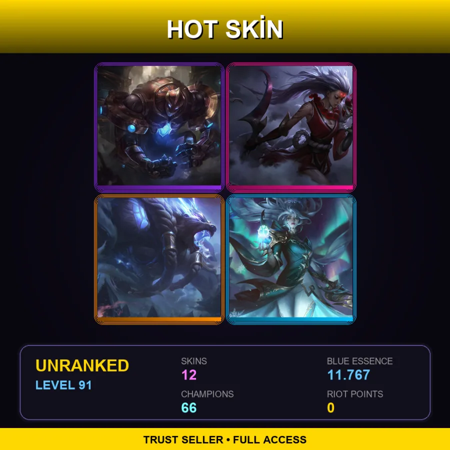 LAN | Lv91 | Unranked | 12 Skin | 66 Champ