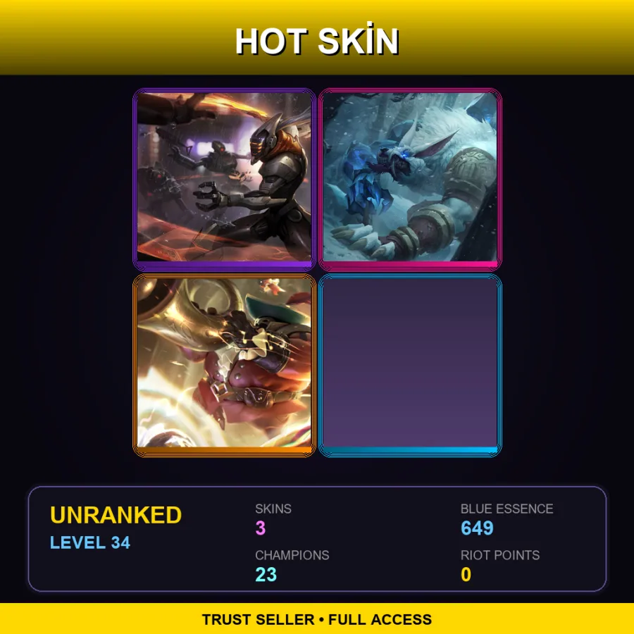LAN | Lv34 | Unranked | 3 Skin | 23 Champ