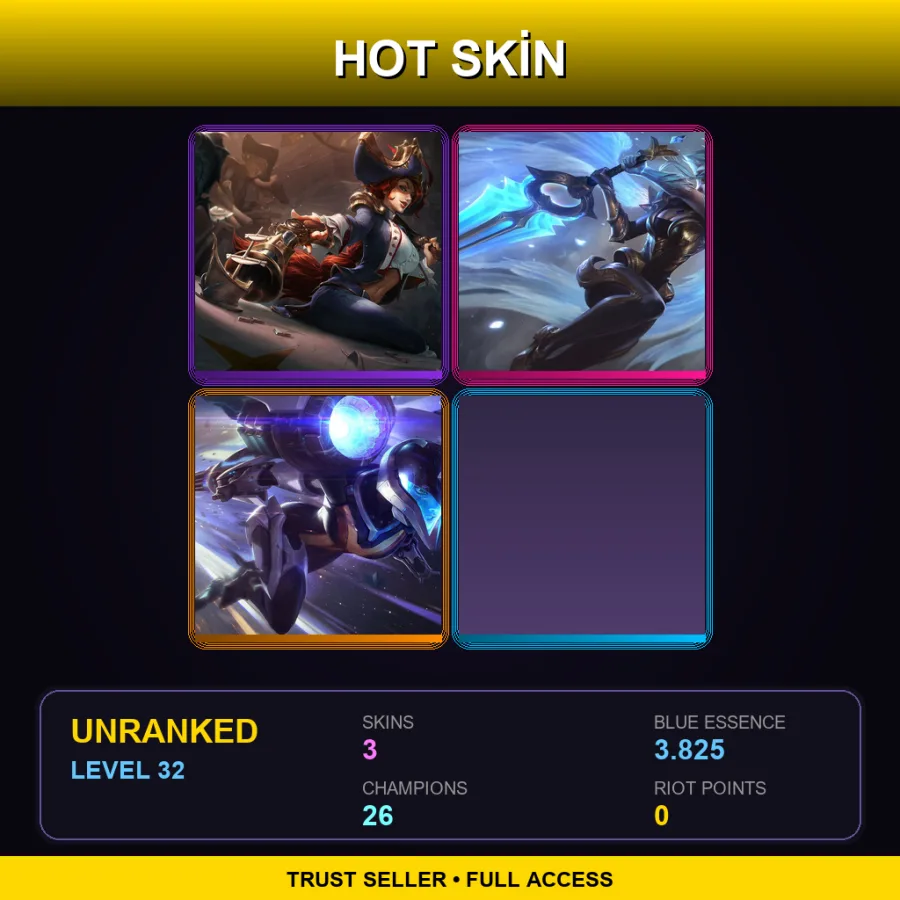 TR | Lv32 | Unranked | 3 Skin | 26 Champ
