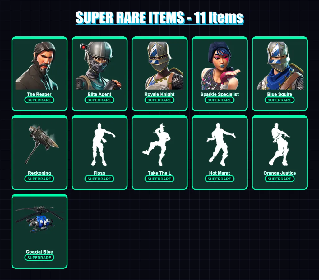 [PS4/PS5/XBOX/PC] | The Reaper | Elite Agent | Royale Knight | 112 skin | Lv1492