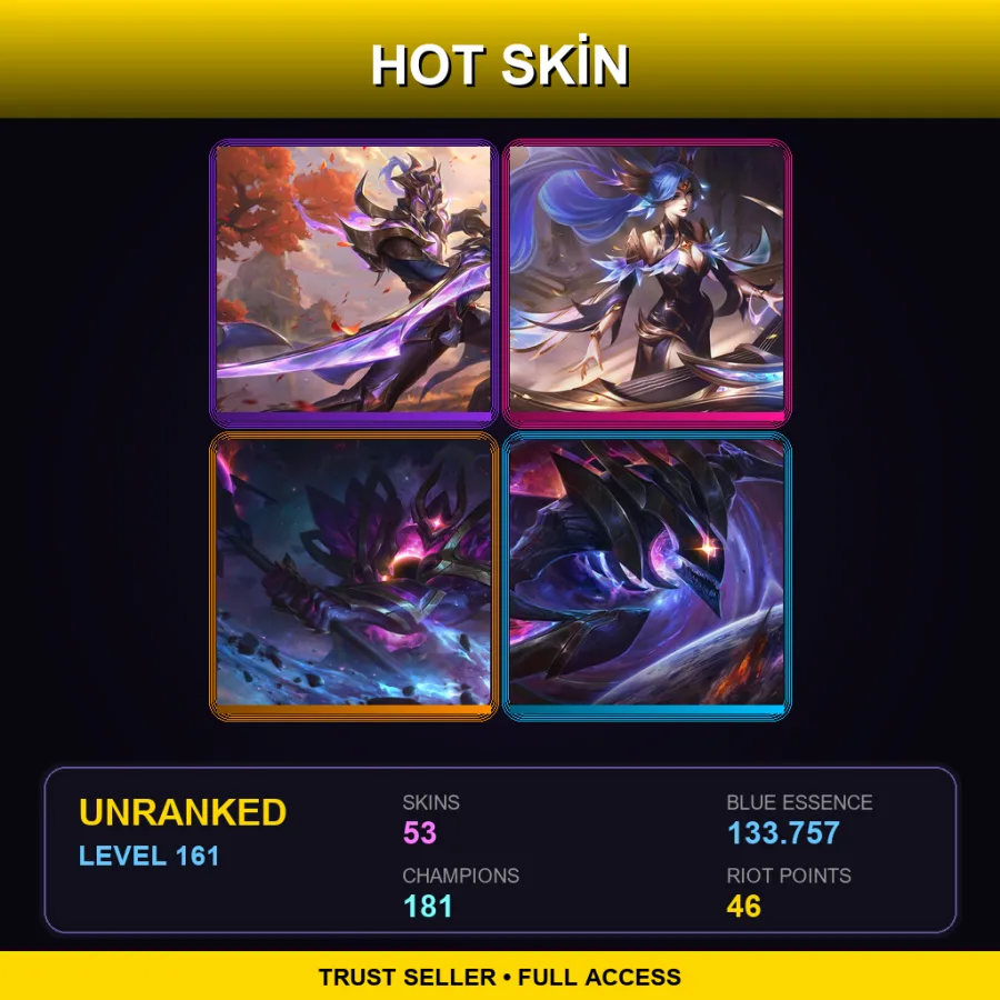 VN | Lv161 | Unranked | 53 Skin | 181 Champ