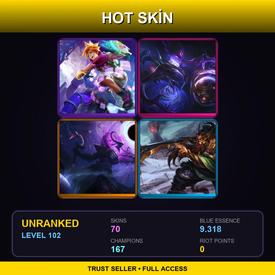 TW | Lv102 | Unranked | 70 Skin | 167 Champ