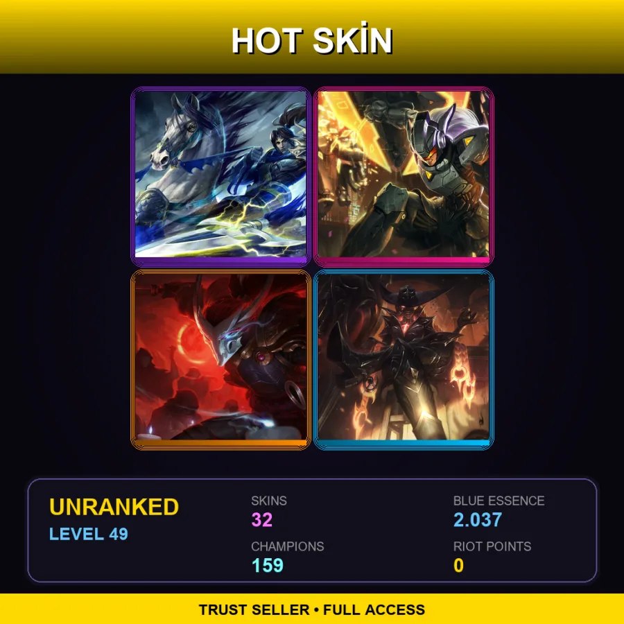 VN | Lv49 | Unranked | 32 Skin | 159 Champ