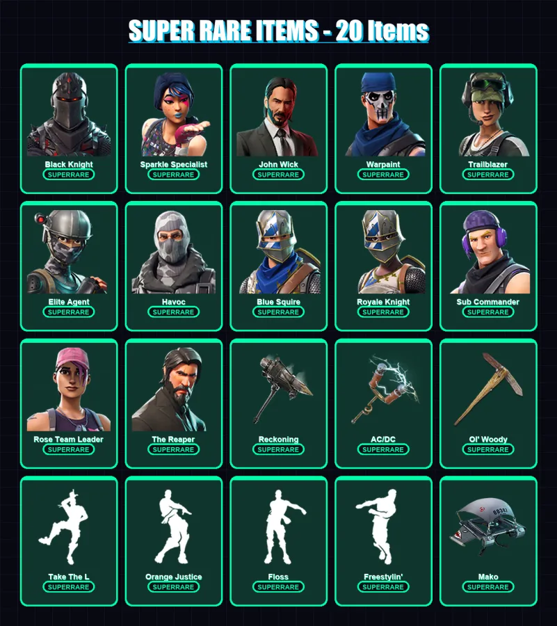 [PC/PSN] | Black Knight | Sparkle Specialist | John Wick | Warpaint | Trailblazer | 73 skin | 50 pickaxe | 64 emote | 56 glider | Lv730