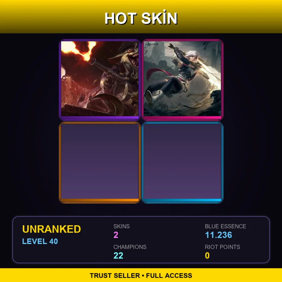 NA | Lv40 | Unranked | 2 Skin | 22 Champ