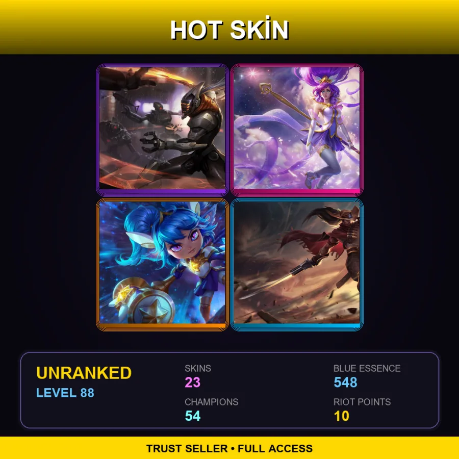 TR | Lv88 | Unranked | 23 Skin | 54 Champ — Crystal Rose Swain