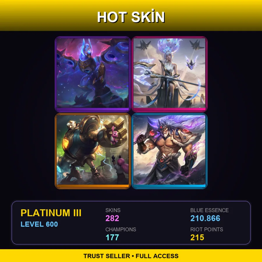 EUNE | Lv600 | Platinum III | 282 Skin | 177 Champ