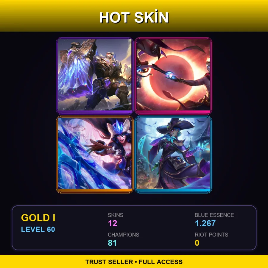 TR | Lv60 | Gold I | 12 Skin | 81 Champ