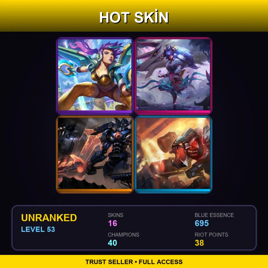 VN | Lv53 | Unranked | 16 Skin | 40 Champ
