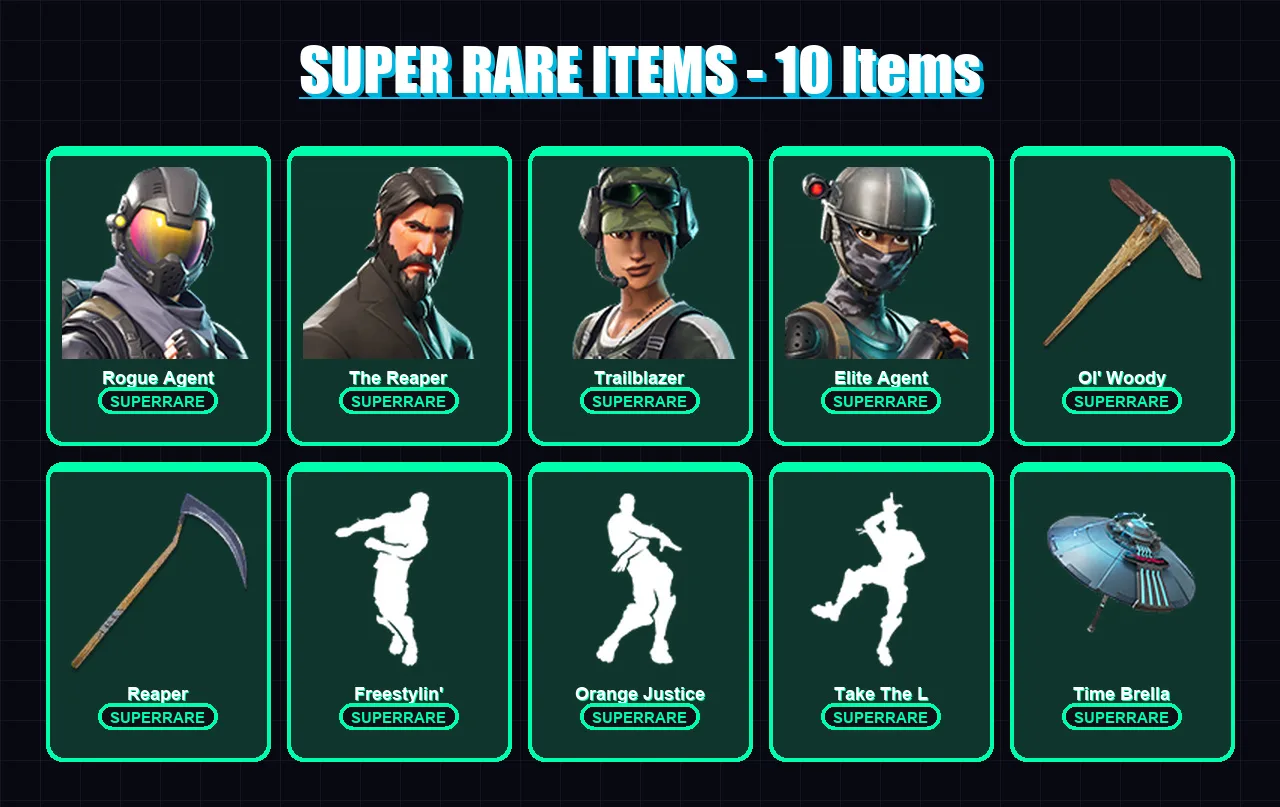 [PC/XBOX/PSN] | Rogue Agent | The Reaper | Trailblazer | Elite Agent | Catalyst | 49 skin | 55 pickaxe | 57 emote | 42 glider | Lv550