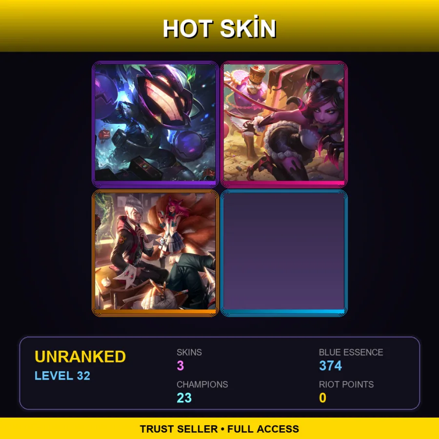 LAN | Lv32 | Unranked | 3 Skin | 23 Champ