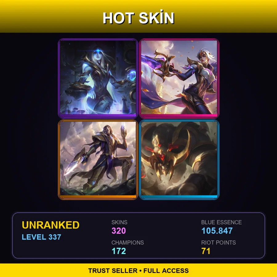 VN | Lv337 | Unranked | 320 Skin | 172 Champ