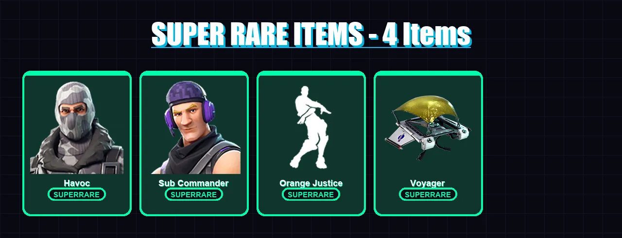 [PC/XBOX/PSN] | Havoc | Sub Commander | Drift | Raven | Carbide | 15 skin | 14 pickaxe | 29 emote | 27 glider | Lv423