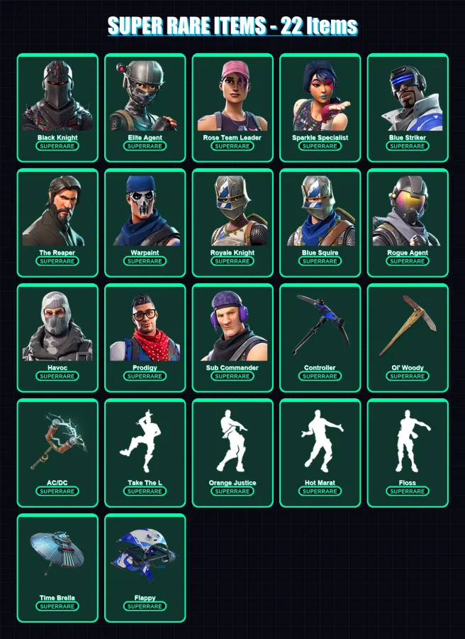 [PS4/PS5/XBOX/PC] | Black Knight | Elite Agent | Rose Team Leader | 127 skin | Lv1950