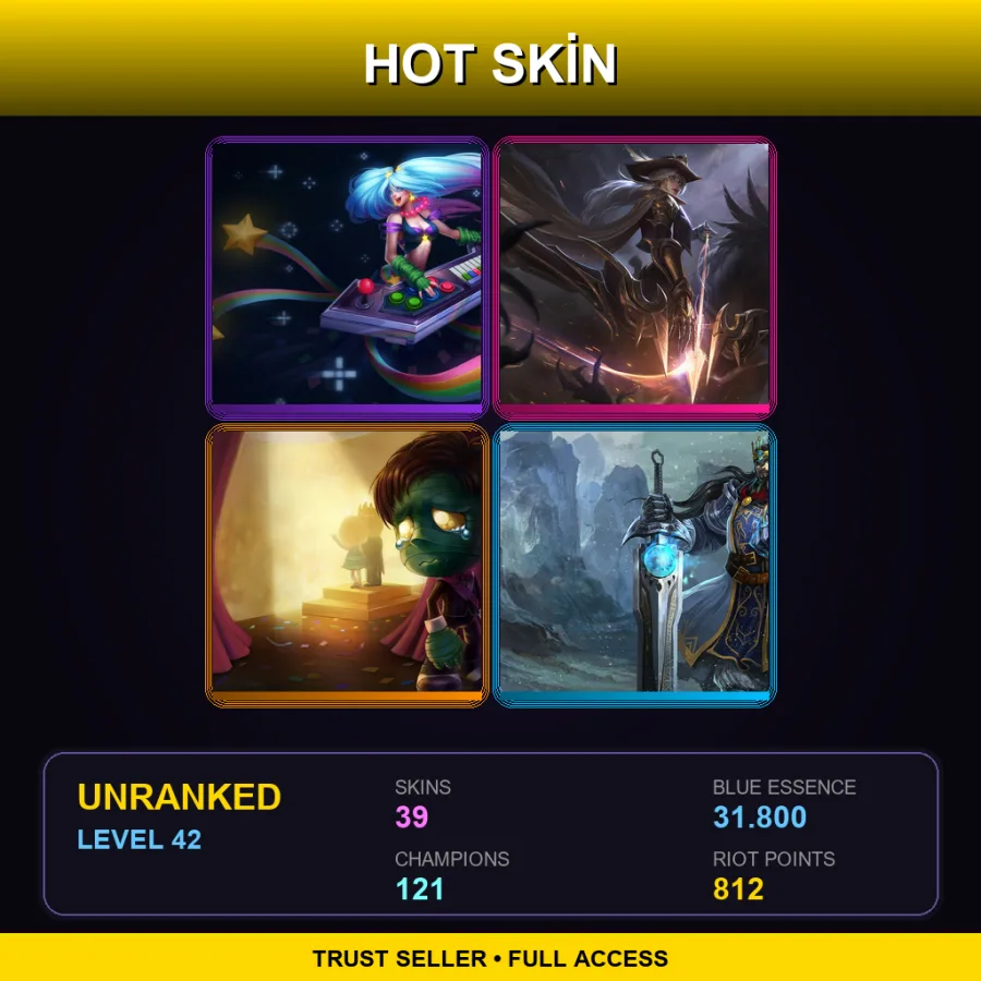 EUW | Lv42 | Unranked | 39 Skin | 121 Champ