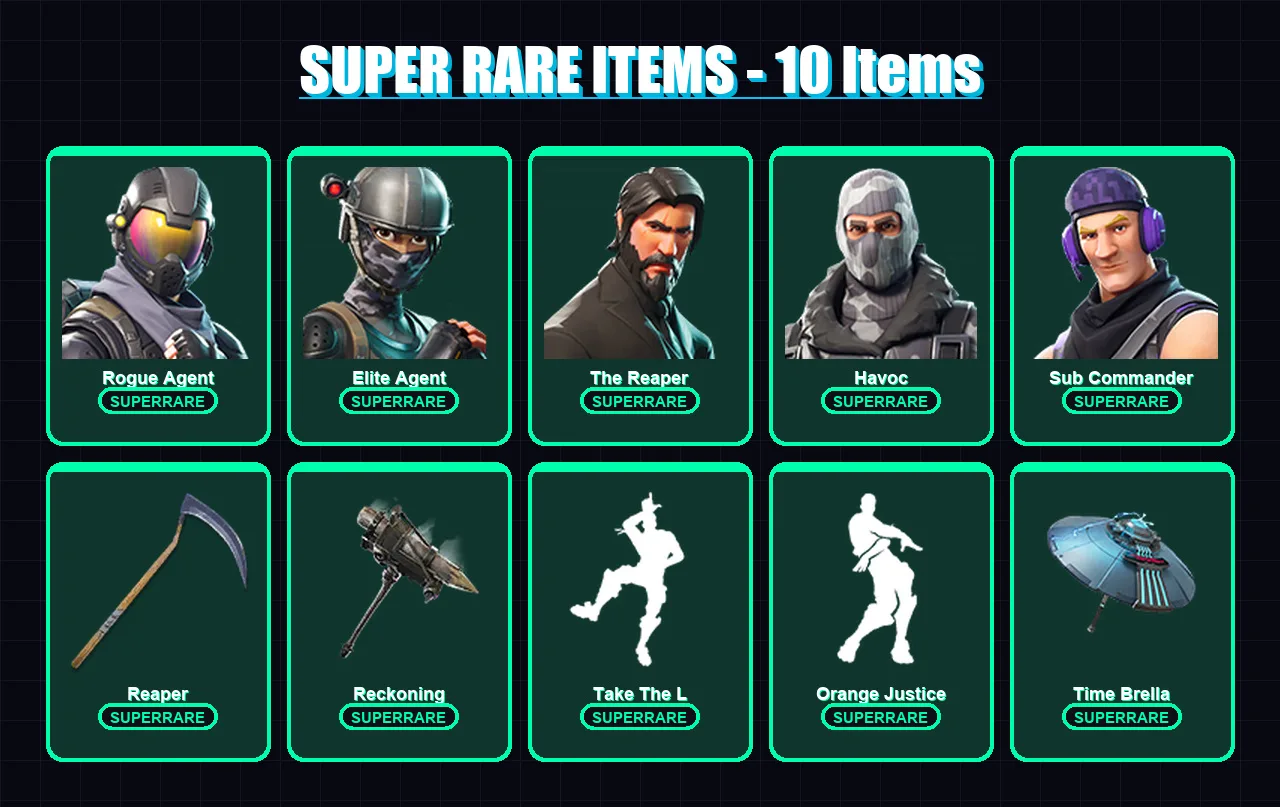 [PC/XBOX/PSN] | Rogue Agent | Elite Agent | The Reaper | Havoc | Sub Commander | 34 skin | 36 pickaxe | 54 emote | 48 glider | Lv852 — Fortnite account