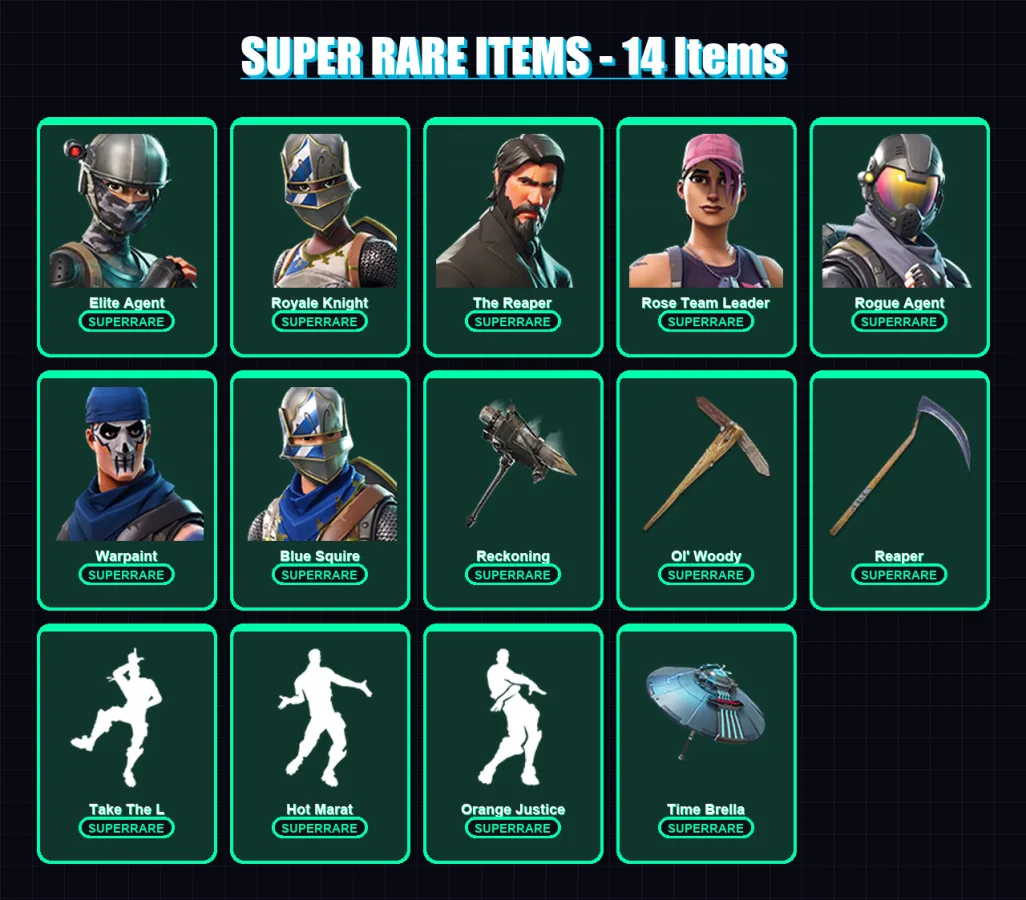 [PC/XBOX/PSN] | Elite Agent | Royale Knight | The Reaper | Rose Team Leader | Rogue Agent | 87 skin | 71 pickaxe | 67 emote | 63 glider | Lv852