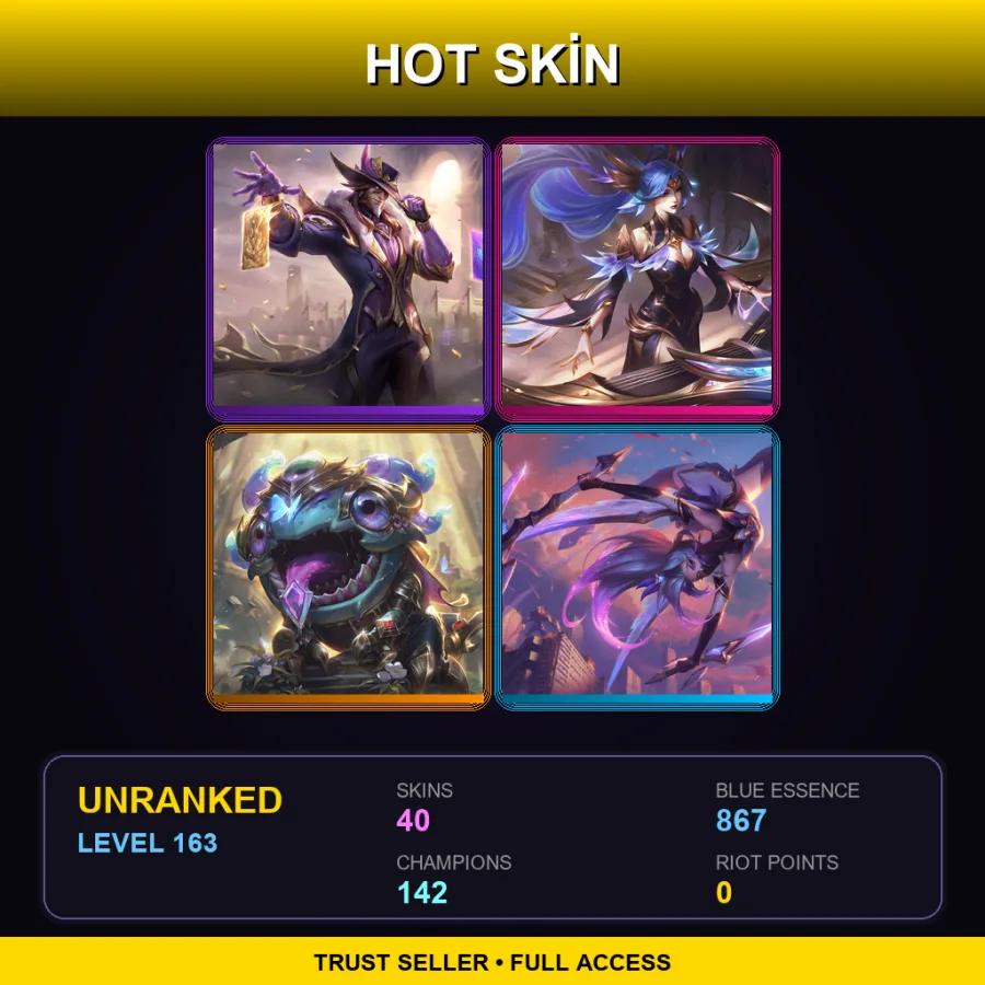 LAS | Lv163 | Unranked | 40 Skin | 142 Champ