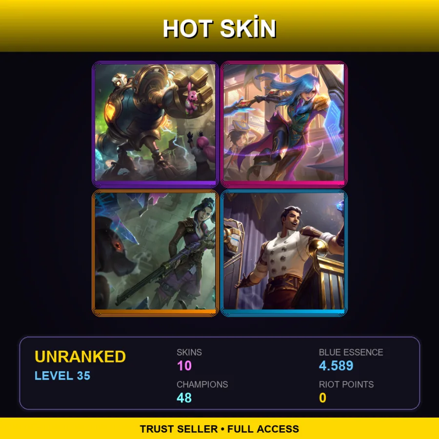 BR | Lv35 | Unranked | 10 Skin | 48 Champ