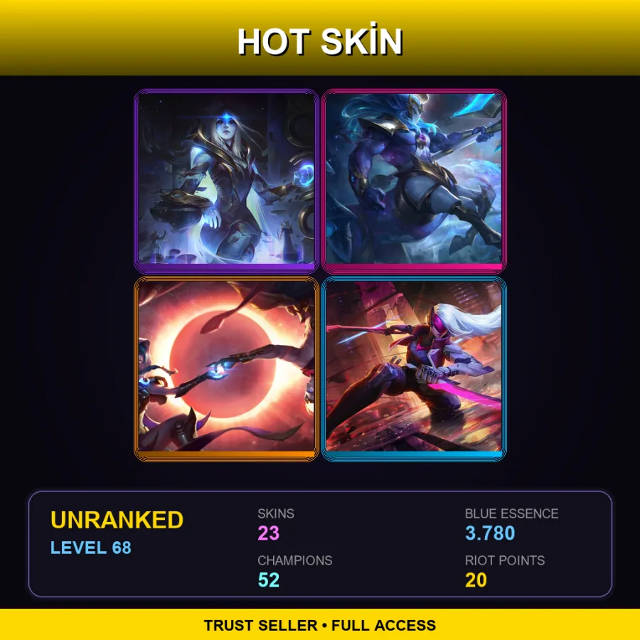 EUNE | Lv68 | Unranked | 23 Skin | 52 Champ