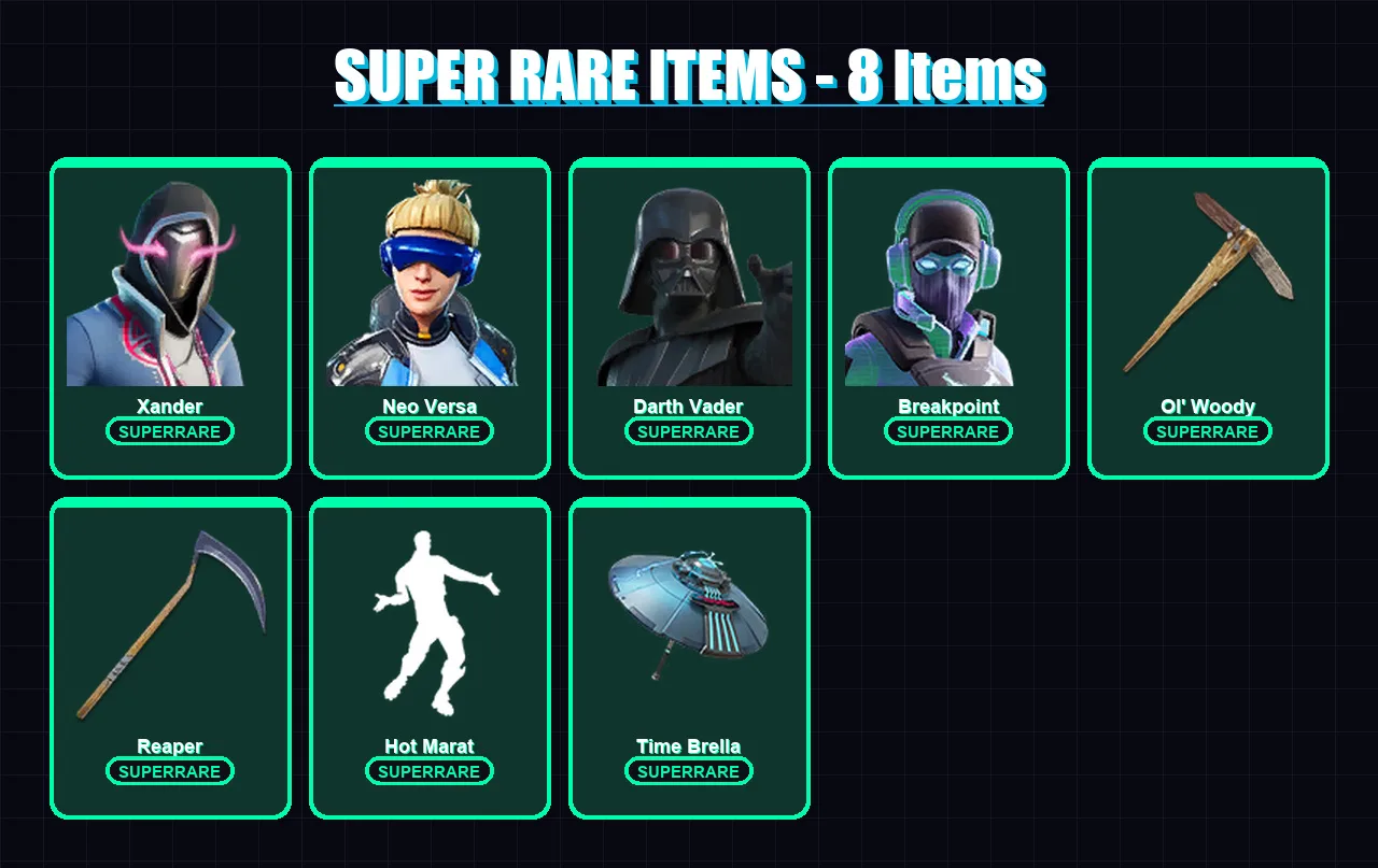 [PC/XBOX] | Xander | Neo Versa | Darth Vader | Breakpoint | Gear Specialist Maya | 161 skin | 147 pickaxe | 113 emote | 133 glider | Lv2267
