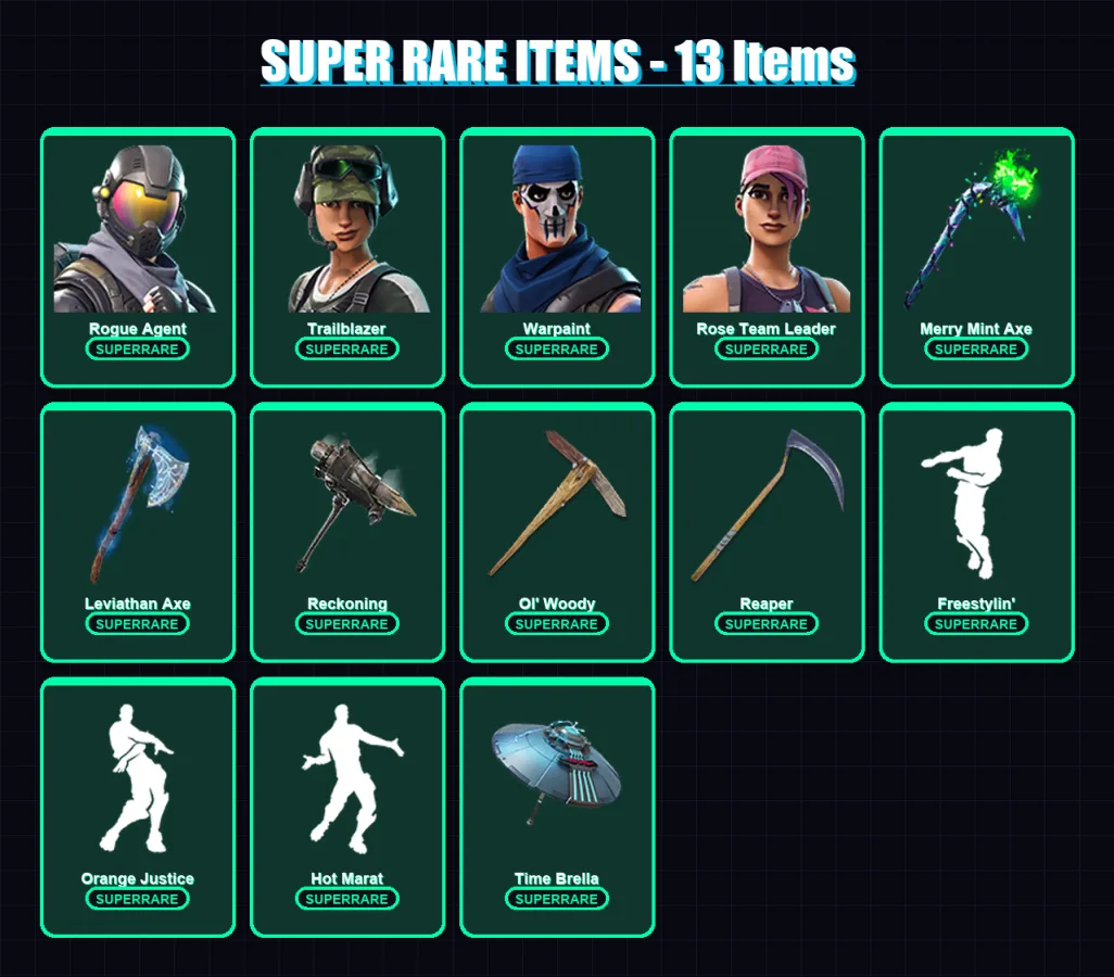 [PC/XBOX/PSN] | Rogue Agent | Omega | Drift | Dire | Trailblazer | 174 skin | 150 pickaxe | 132 emote | 120 glider | Lv1654
