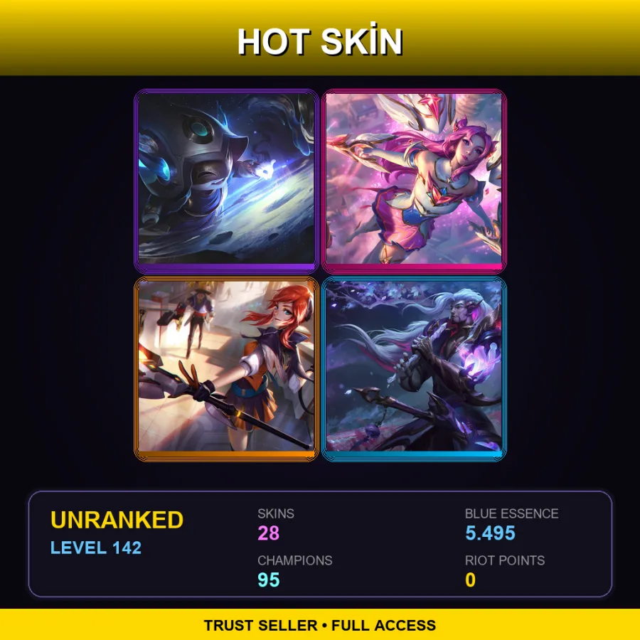 EUNE | Lv142 | Unranked | 28 Skin | 95 Champ — Coven Leblanc
