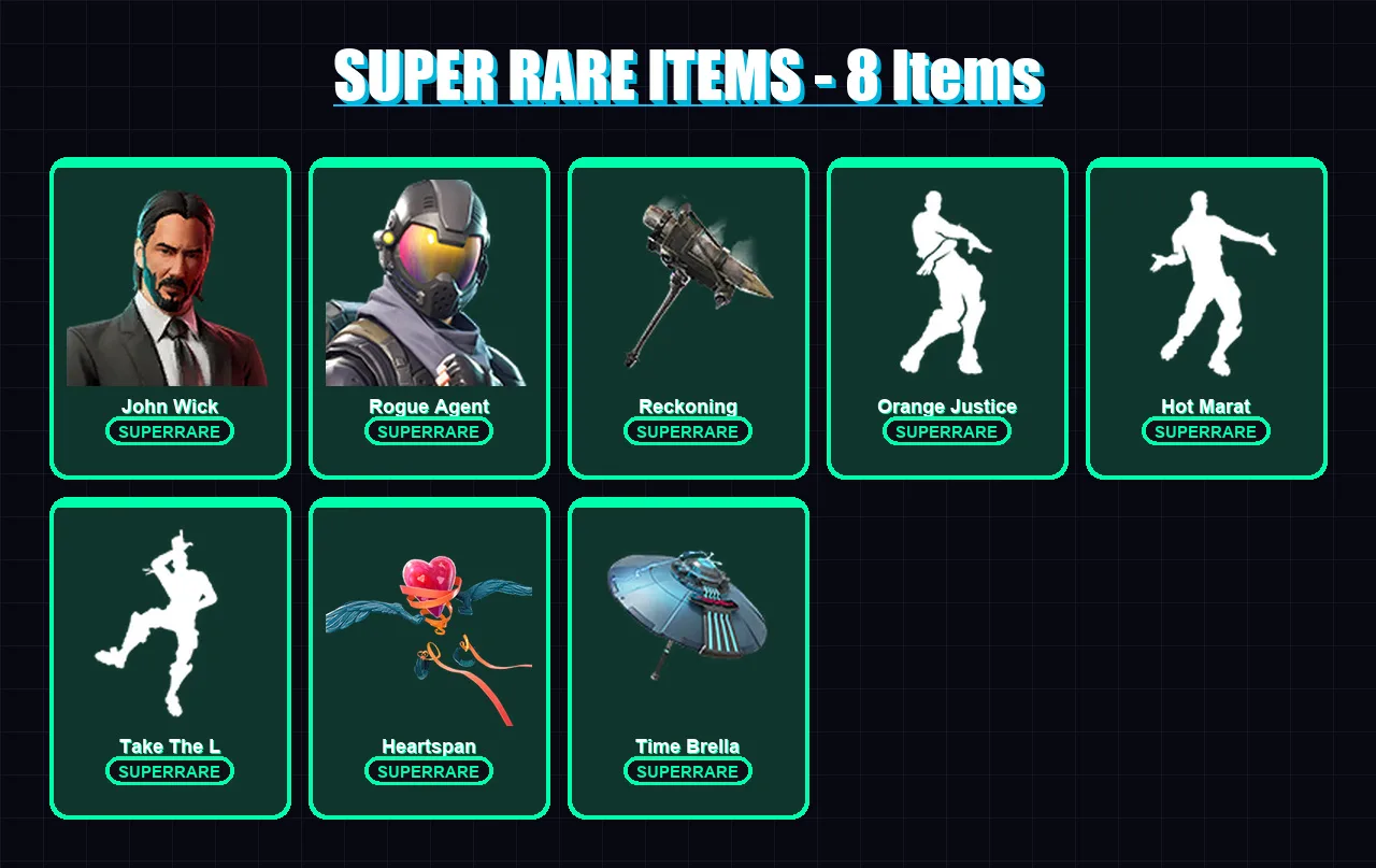 [PC/XBOX/PSN] | John Wick | Rogue Agent | Vendetta | Dire | Fusion | 81 skin | 78 pickaxe | 95 emote | 87 glider | Lv1393 — Fortnite account