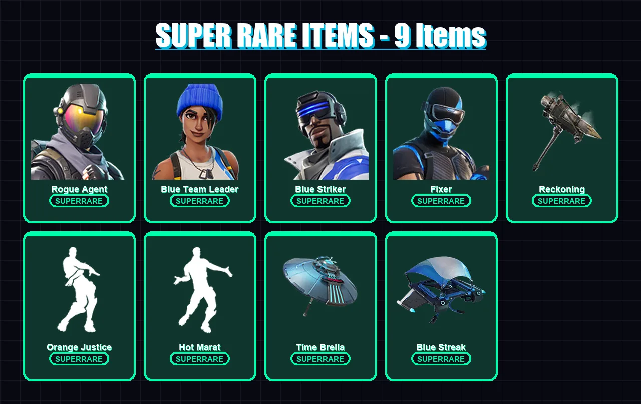 [PC/XBOX/PSN] | Omega | Drift | Rogue Agent | Blue Team Leader | Blue Striker | 84 skin | 95 pickaxe | 110 emote | 85 glider | Lv1225