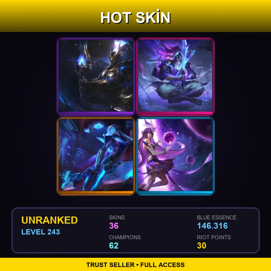 LAN | Lv243 | Unranked | 36 Skin | 62 Champ — Major Ziggs
