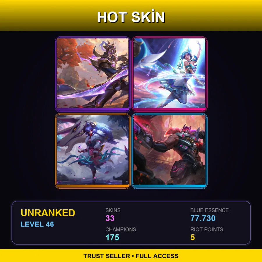 VN | Lv46 | Unranked | 33 Skin | 175 Champ