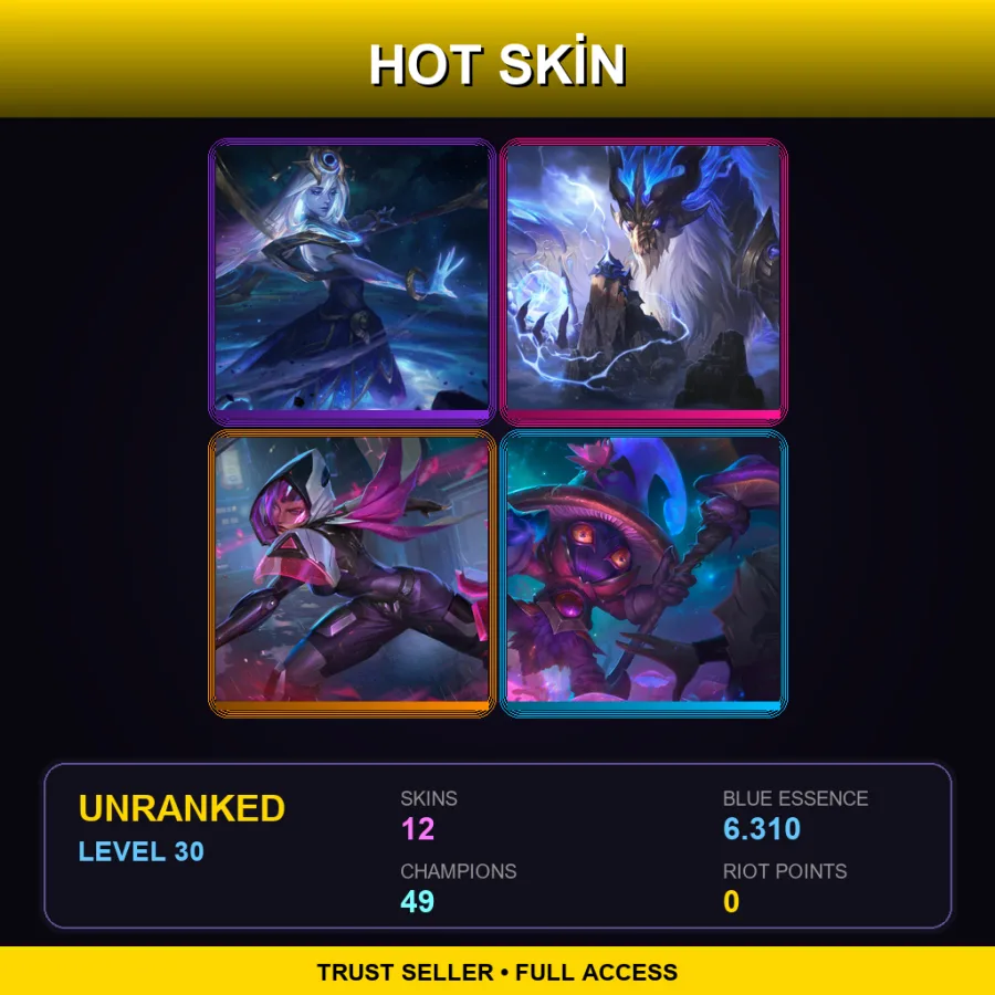 LAN | Lv30 | Unranked | 12 Skin | 49 Champ