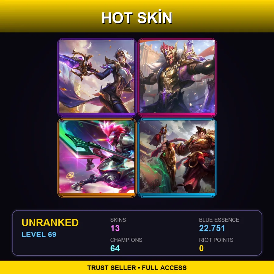 EUNE | Lv69 | Unranked | 13 Skin | 64 Champ
