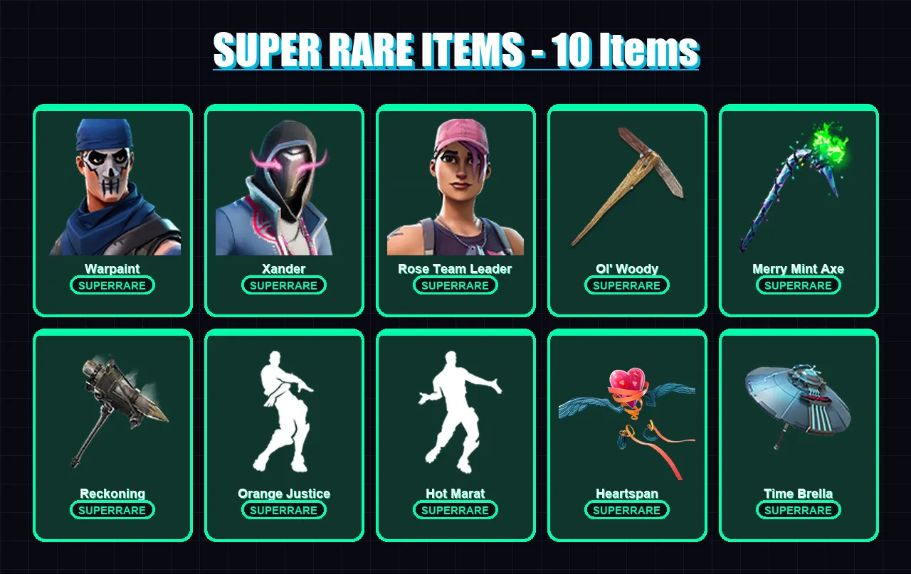 [PC/XBOX/PSN] | Warpaint | Xander | Rose Team Leader | Vendetta | Midas | 172 skin | 172 pickaxe | 150 emote | 156 glider | Lv2390