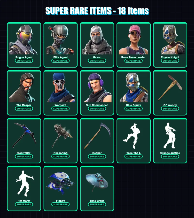 [PC/XBOX/PSN] | Rogue Agent | Elite Agent | Havoc | Rose Team Leader | Royale Knight | 73 skin | 47 pickaxe | 54 emote | 47 glider | Lv470