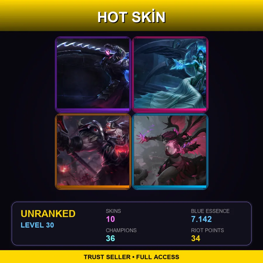 LAN | Lv30 | Unranked | 10 Skin | 36 Champ