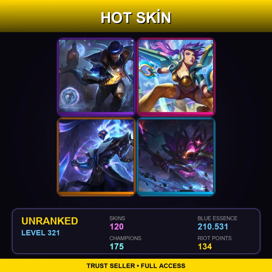 VN | Lv321 | Unranked | 120 Skin | 175 Champ