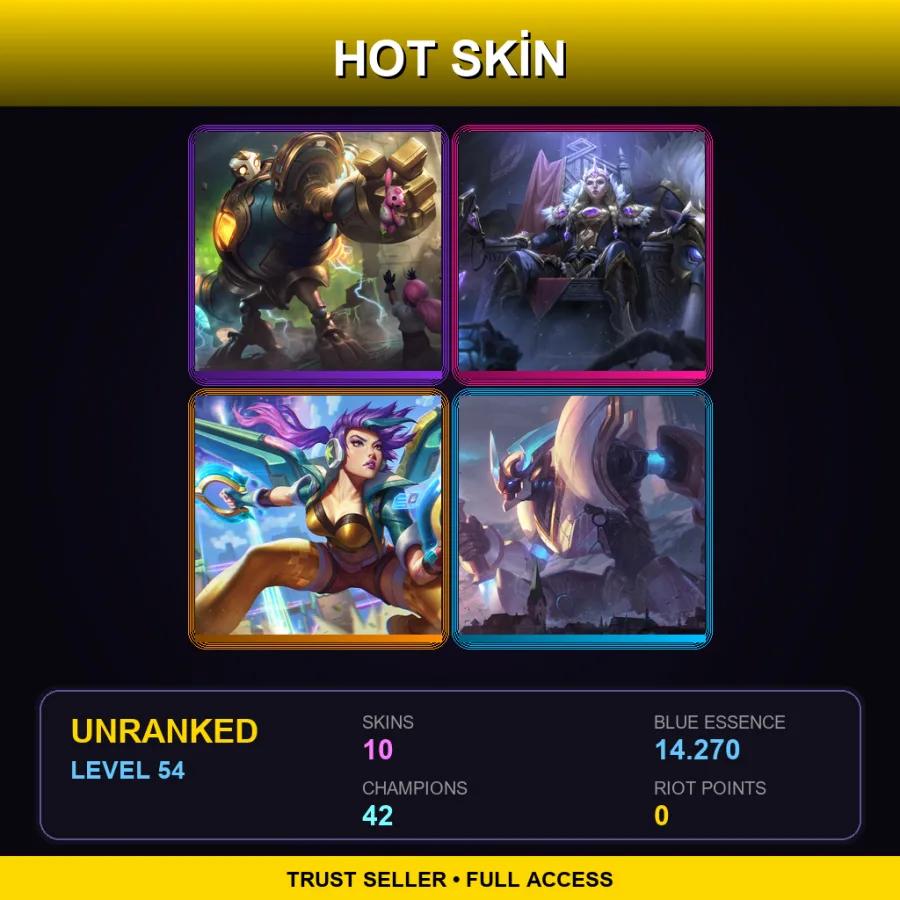 NA | Lv54 | Unranked | 10 Skin | 42 Champ — Snow Day Gnar