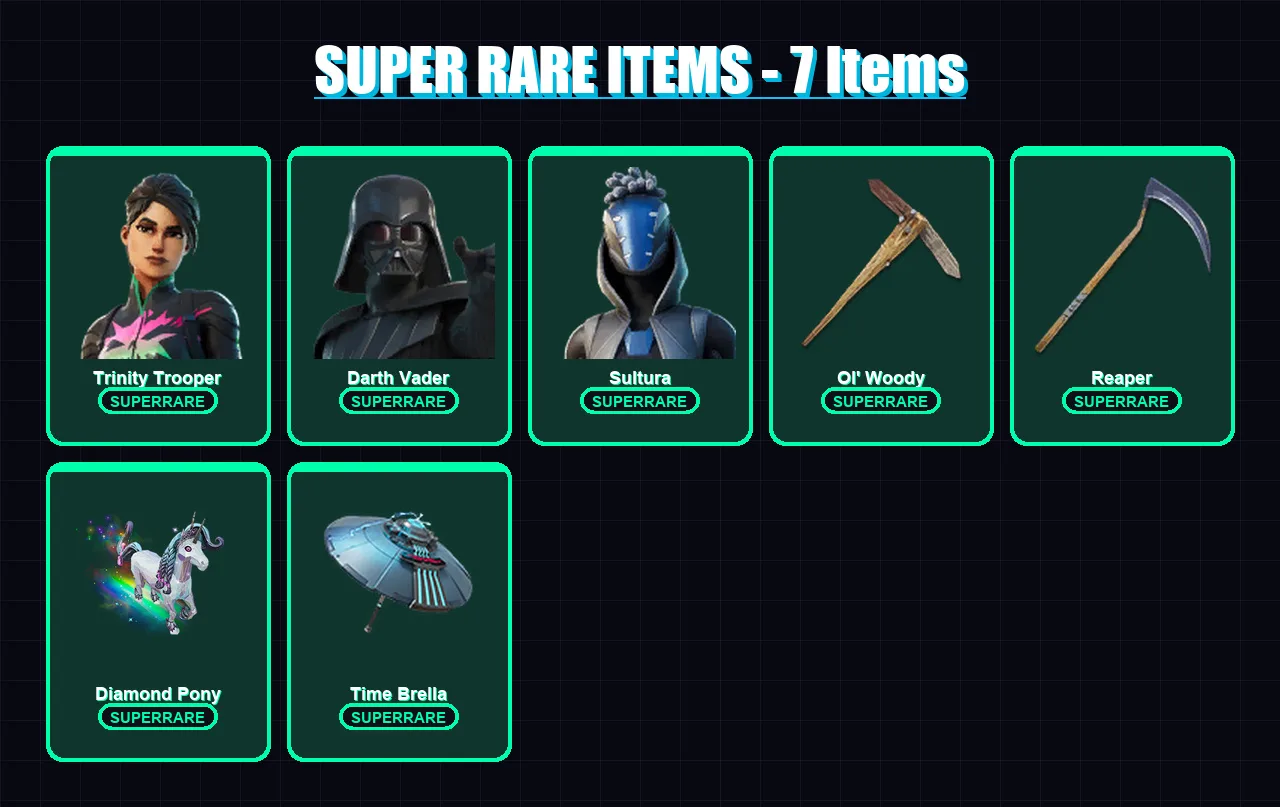 [PS4/PS5/XBOX/PC] | Trinity Trooper | Darth Vader | Sultura | Son Goku | The Foundation | 430 skin | 338 pickaxe | 282 emote | 200 glider | Lv3133