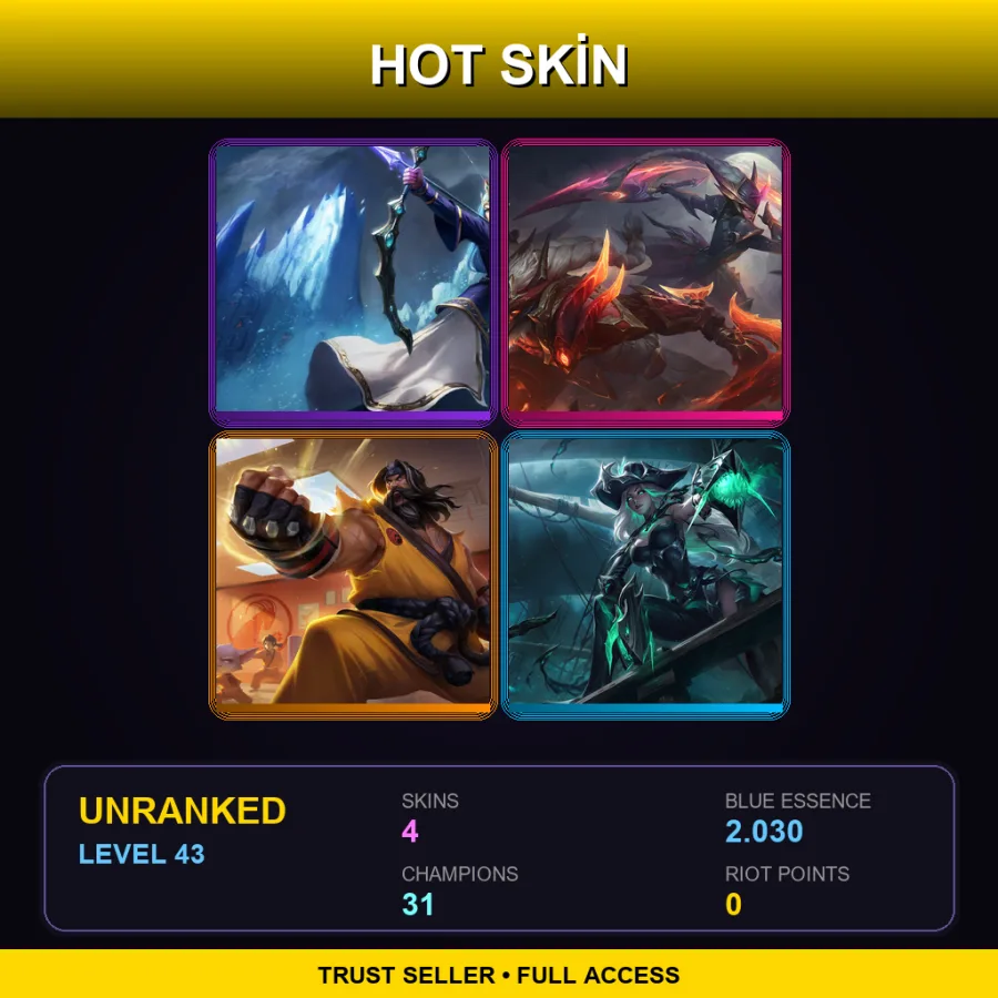 LAN | Lv43 | Unranked | 4 Skin | 31 Champ — Queen Ashe
