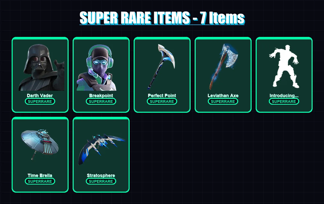[PC/XBOX] | Darth Vader | Breakpoint | The Foundation | Ronin | Raz | 84 skin | 101 pickaxe | 75 emote | 87 glider | Lv1813