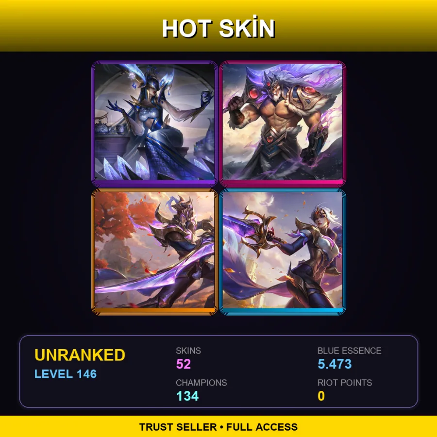 SG | Lv146 | Unranked | 52 Skin | 134 Champ
