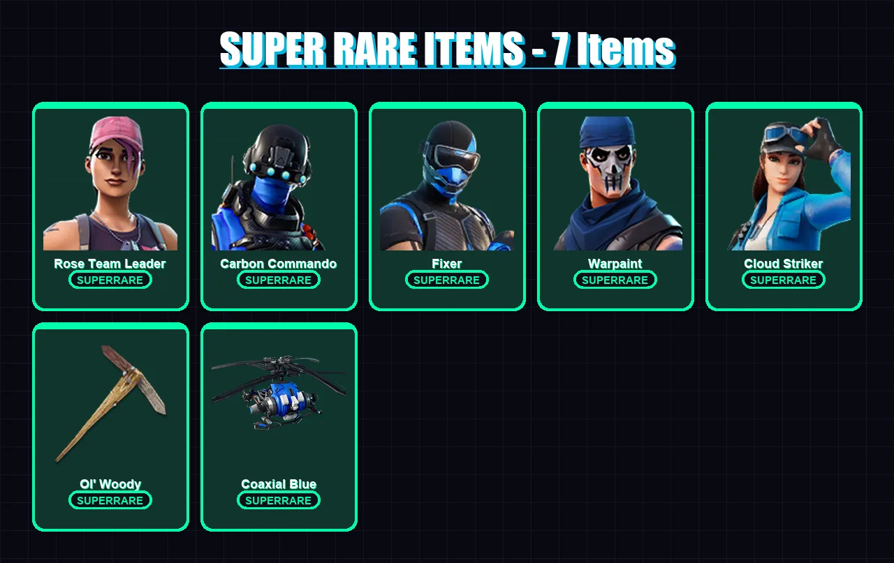 [PS4/PS5/XBOX/PC] | Rose Team Leader | Carbon Commando | Fixer | Warpaint | Cloud Striker | 24 skin | 35 pickaxe | 52 emote | 44 glider | Lv695 — Fortnite account