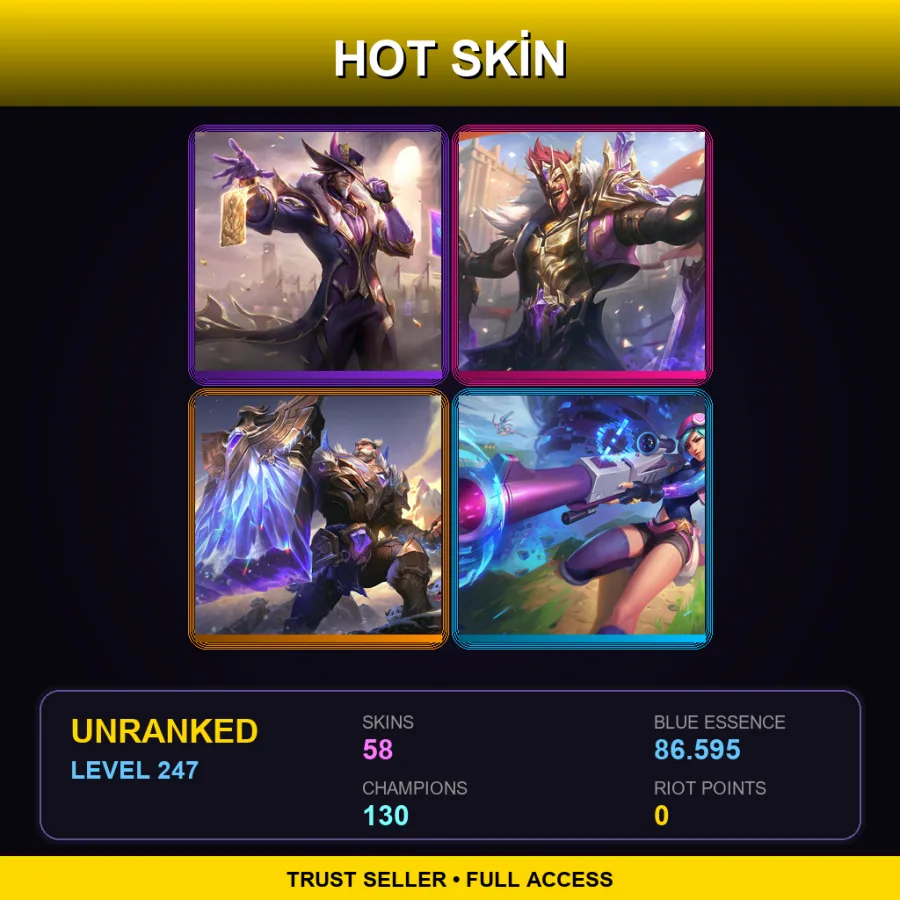 EUW | Lv247 | Unranked | 58 Skin | 130 Champ — Cottontail Fizz